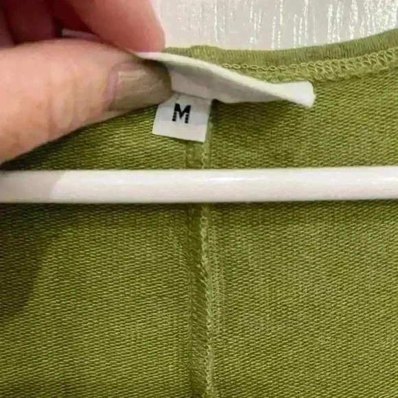 Bryn Walker green Oversized Long Sleeve Hi-Low Scoop Neck Tunic Top Size Medium - Picture 5 of 6